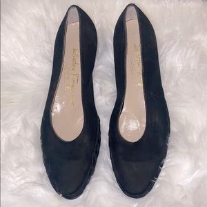 Salvatore Ferragamo Black Suede Flats Size 5.5